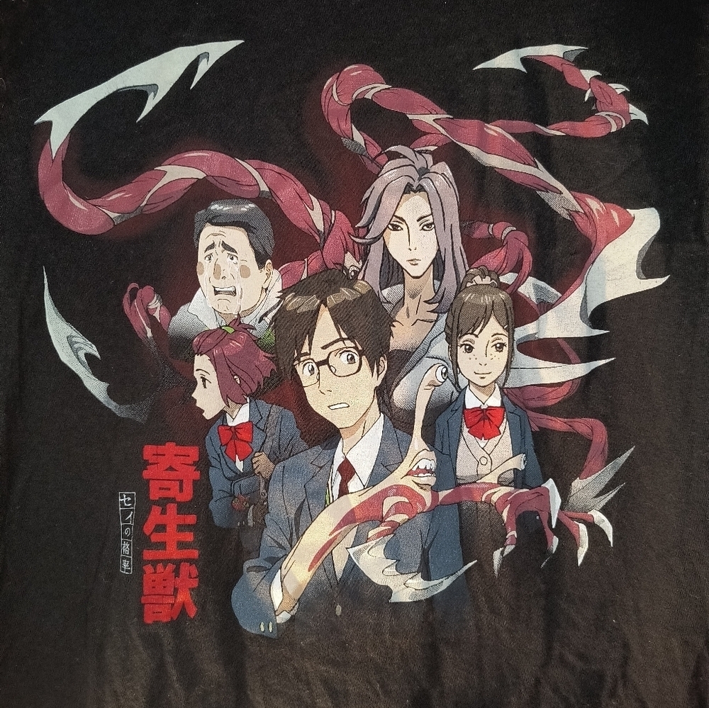 Anime Graphic Black Tee Parasyte Anime Manga Horror Series Women's S